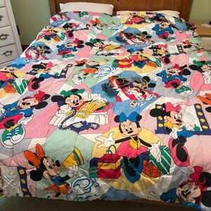 Vintage Disney Minnie Mouse Quilted Twin Comforter Blanket 60x80 - Excellent